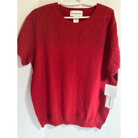 Alfred Dunner Red short sleeves sweater Size S cotton Blend NWT formal - Picture 4 of 10